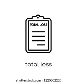 total loss icon. Trendy modern flat linear vector total loss icon on white background from thin line Insurance collection, editable outline stroke vector illustration