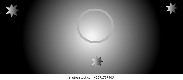 total lunar black star and moon eclipse with one star. vector