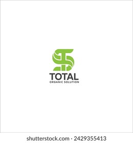 total organic solution leaves vector logo template