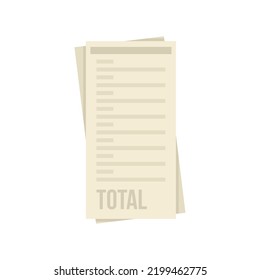 Total payment utilities icon. Flat illustration of total payment utilities vector icon isolated on white background