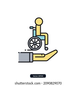 Total Permanent Disability Insurance icon. Insurance Related Vector Icons. Contains such Icons as Car Protection, Health Insurance, Contract, life and property, and more. EPS10