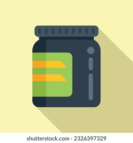 Total product icon flat vector. Protein food. Meal diet