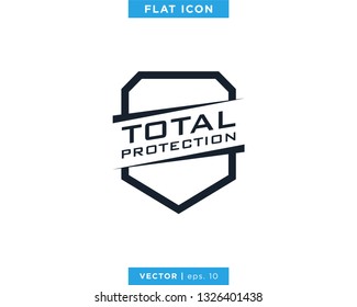 Total Protection Sign, Shield Icon Vector Logo Design Template