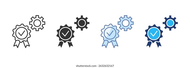 Conjunto de Ícones do Total Quality Management com Coleção de Vários Estilos
