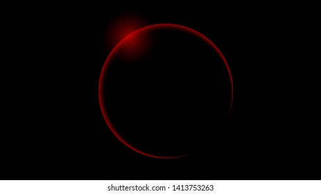 Total red solar eclipse, vector art illustration.