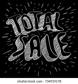 Total sale banner. Black Friday comic book vector doodle. Big sale  retro style mock up. Christmas sale vector template.