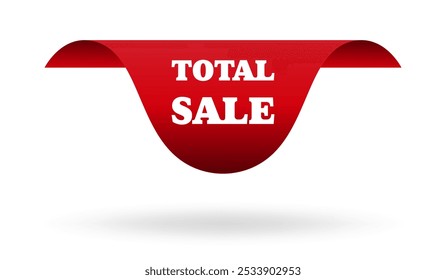 Total da venda. Banner, desconto, promoção, vermelho, fita, compras, oferta, marketing, varejo, comércio eletrônico, liberação, preço, especial, publicidade, evento, negócio, campanha.