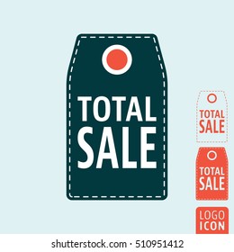 Total sale icon. Promotional sale label symbol. Vector illustration