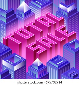 Total Sale, Isometric city Vector