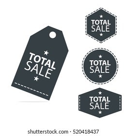 Total Sale Label Design Icon Black
