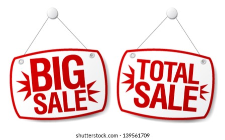 Total sale signs set.