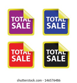 Total sale stickers set. Vector
