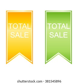 Total sale stickers set. Vector sale image.