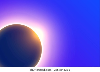 total solar eclipse banner with glowing flare effect vector