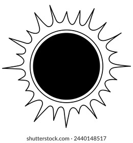 Total solar eclipse line icon