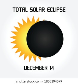 Total Solar Eclipse Vector Illustration. Suitable for greeting card poster and banner