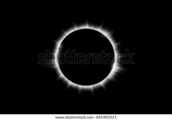 Total solar eclipse\
vector illustration