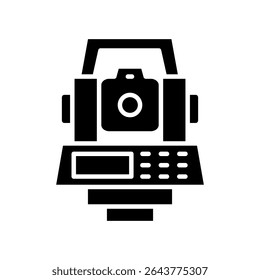 Total Station Icon Glyph Vector Illustration