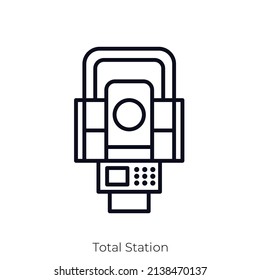 Total Station icon. Outline style icon design isolated on white background