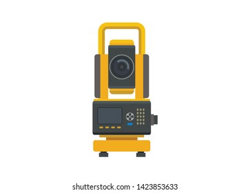 total station simple flat illustration