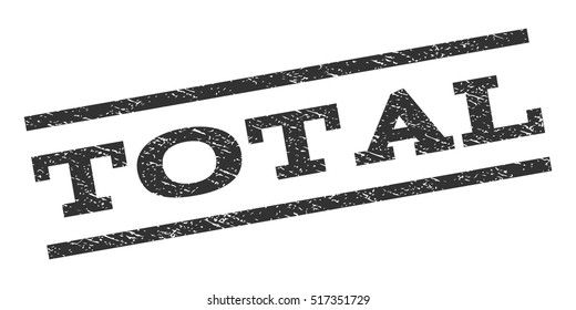Total watermark stamp. Text tag between parallel lines with grunge design style. Rubber seal stamp with scratched texture. Vector gray color ink imprint on a white background.