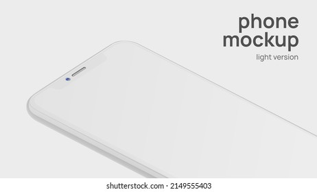 Total White Advertisement Banner with Editable Smartphone Screen. Light Mockup. Vector illustration