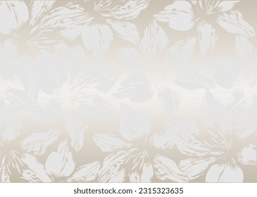 Total white background. Orchids silhouette tempalte. Floral pattern.