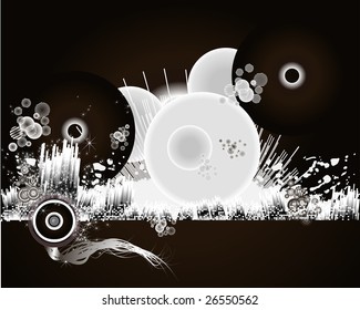Totality of graphic design elements in a composition. Artwork.