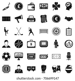 Totalizator icons set. Simple style of 36 totalizator vector icons for web isolated on white background