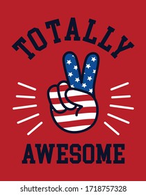 totally awesome. American boy. graphic tees vector illustration design