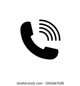 It is totally different from any other icons  you come across which is prepared by non-professional. Black phone icin, vector black white. Phone icon