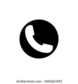 It is totally different from any other icons  you come across which is prepared by non-professional. Black white vector phone in the circle. Phone icon