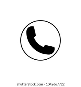 It is totally different from any other icons  you come across which is prepared by non-professional. Phone plack line in the circle vector icon. Phone vector icon line.