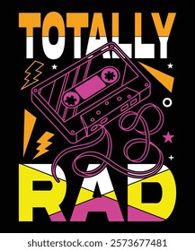 Totally rad t-shirt design vector template