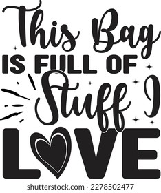 Tote Bag Black Typography and Quote on White Background for Print on Demand Business. Print Ready Template with Funny Saying for Shopping Bag, Coffee mug, T-shirt and more.