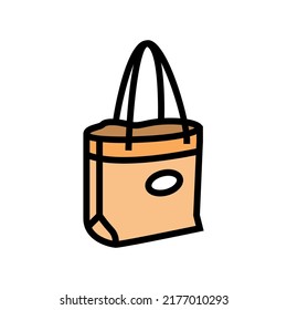 tote bag color icon vector. tote bag sign. isolated symbol illustration