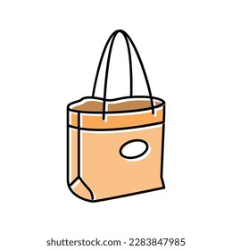 tote bag color icon vector. tote bag sign. isolated symbol illustration