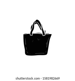 tote bag doodle icon vector hand drawing 