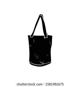 tote bag doodle icon vector hand drawing 