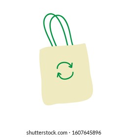 tote bag doodle icon, vector illustration