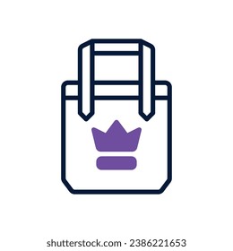 tote bag dual tone icon. vector icon for your website, mobile, presentation, and logo design.