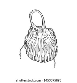 Tote bag fashion flat sketch template