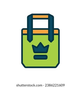 tote bag filled color icon. vector icon for your website, mobile, presentation, and logo design.