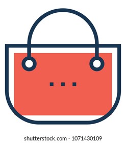
Tote Bag Flat and Line Icon 
