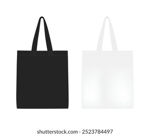 Tote saco plano esboço moda ilustração modelo de desenho maquete acima. Saco de lona isolado no branco