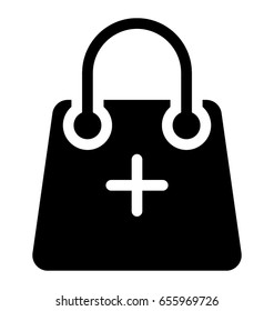 Tote Bag Glyph Vector Icon 