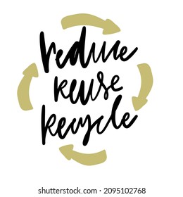 Tote bag. Hand lettering illustration. Eco. Zero waste. Reduce, reuse, recycle