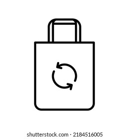 Tote bag icon in black outline style