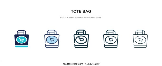 tote bag icon in different style vector illustration. two colored and black tote bag vector icons designed in filled, outline, line and stroke style can be used for web, mobile, ui