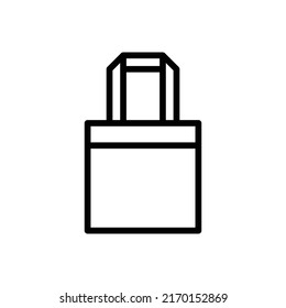 Tote Bag Icon. Line Art Style Design Isolated On White Background